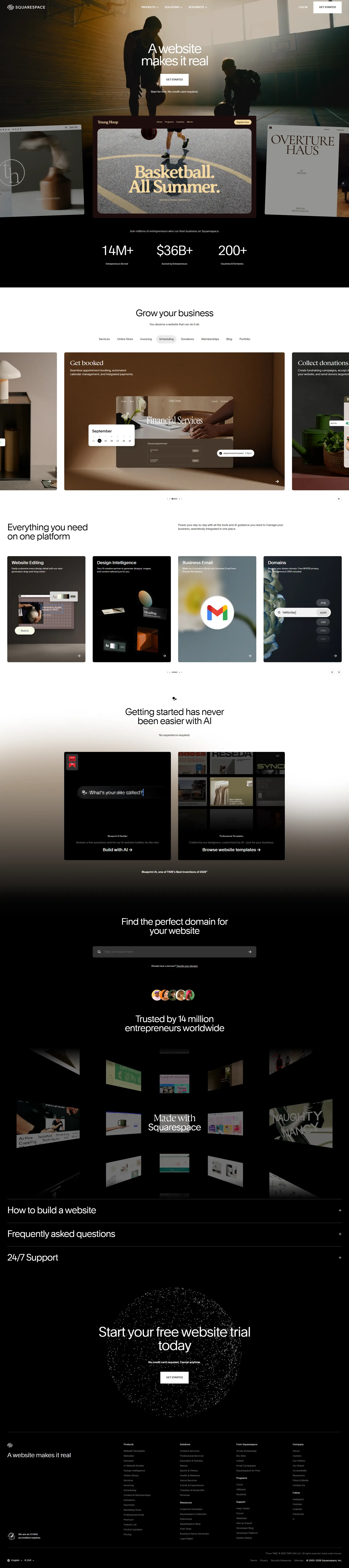 Squarespace screenshot