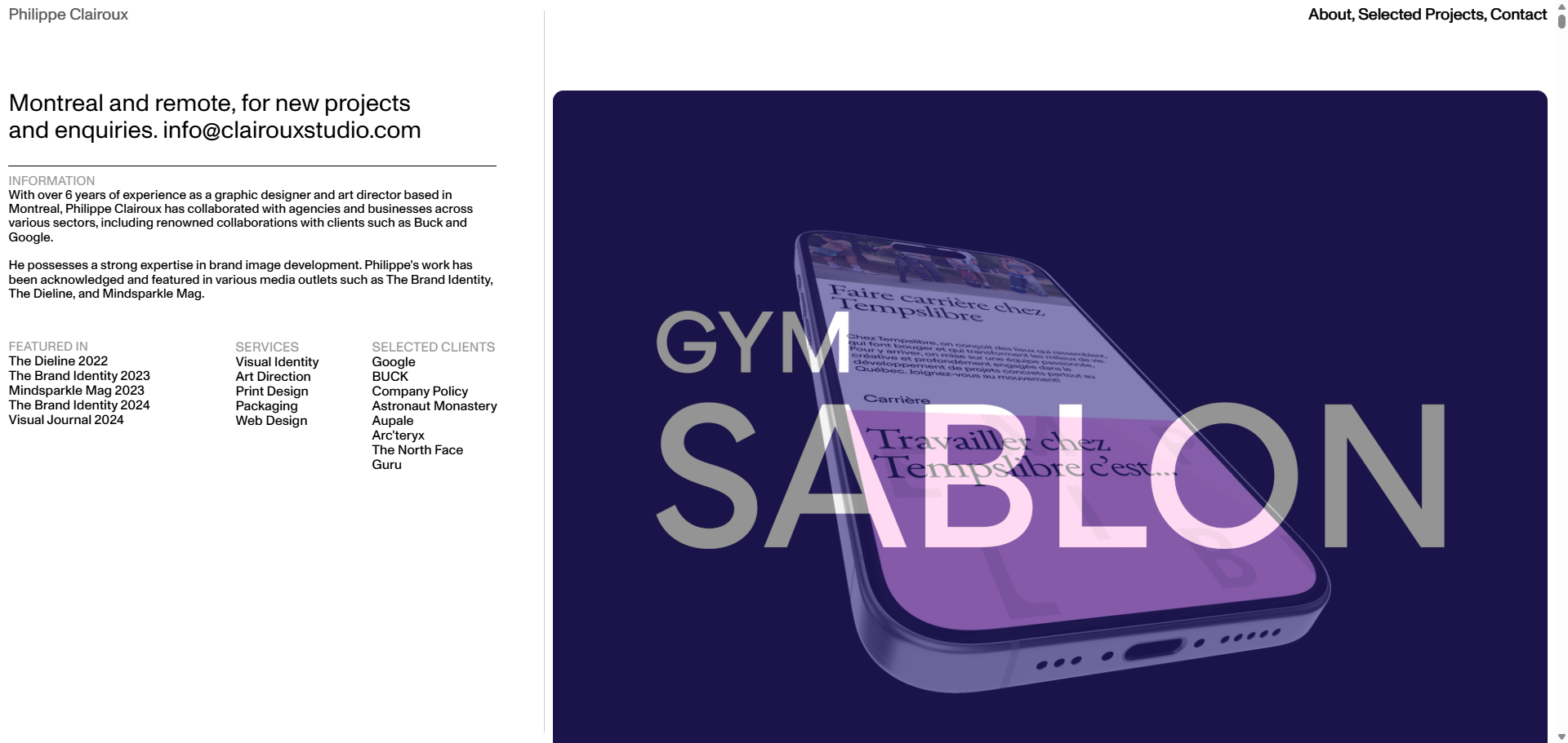 Clairoux studio screenshot