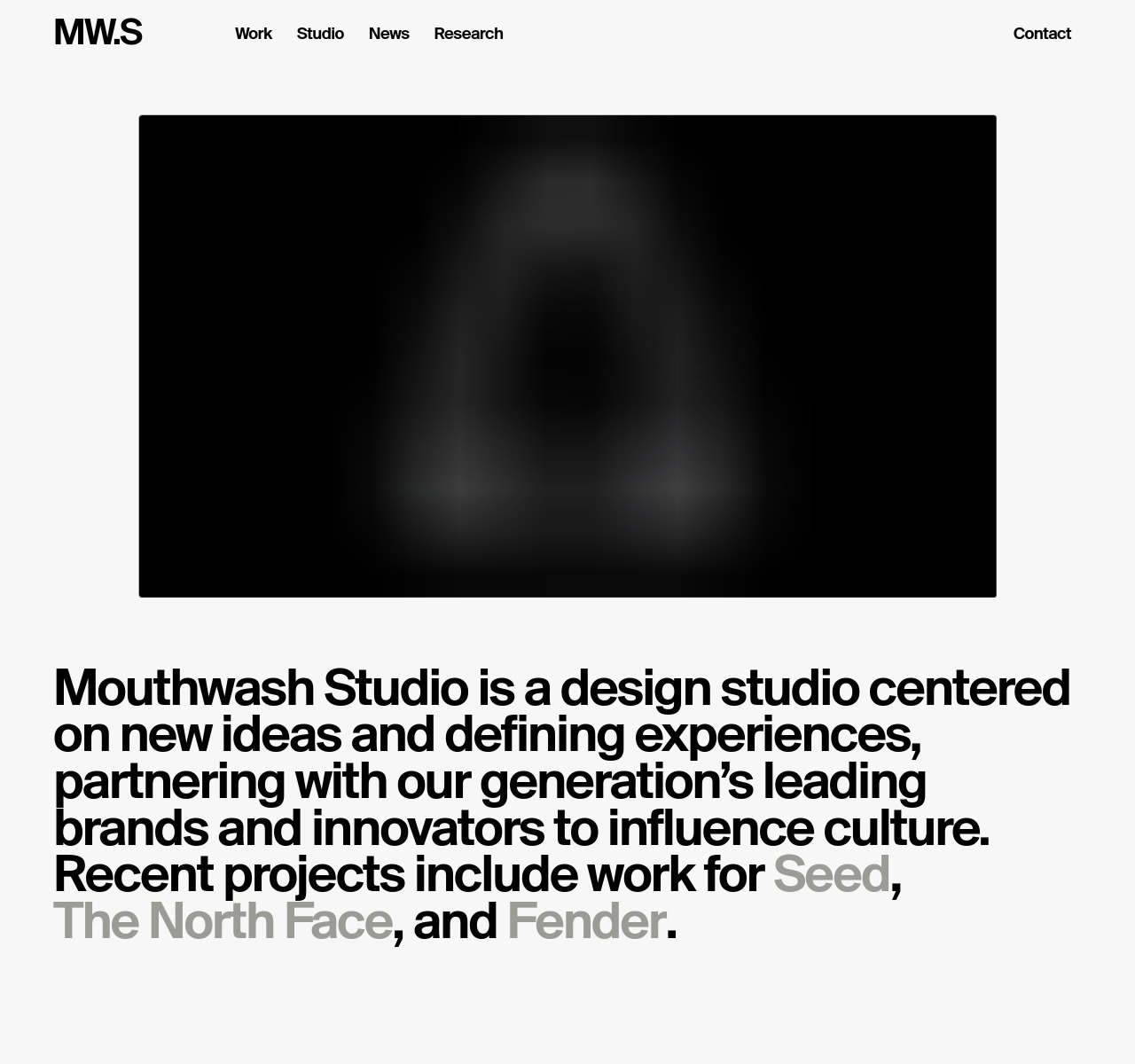 MOUTHWASH Studio homepage design — Advertising