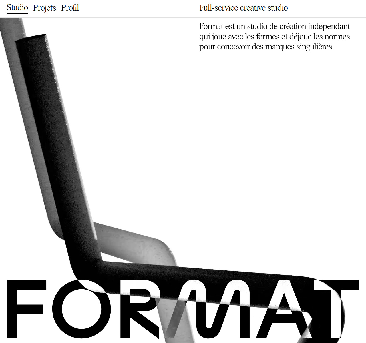 Studio Format homepage design — Advertising