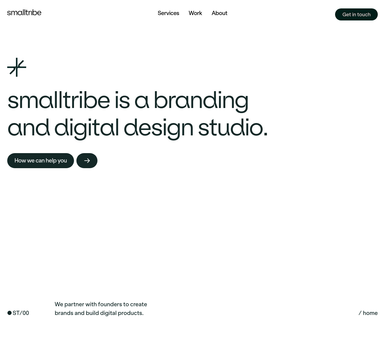 Smalltribe homepage design — Production