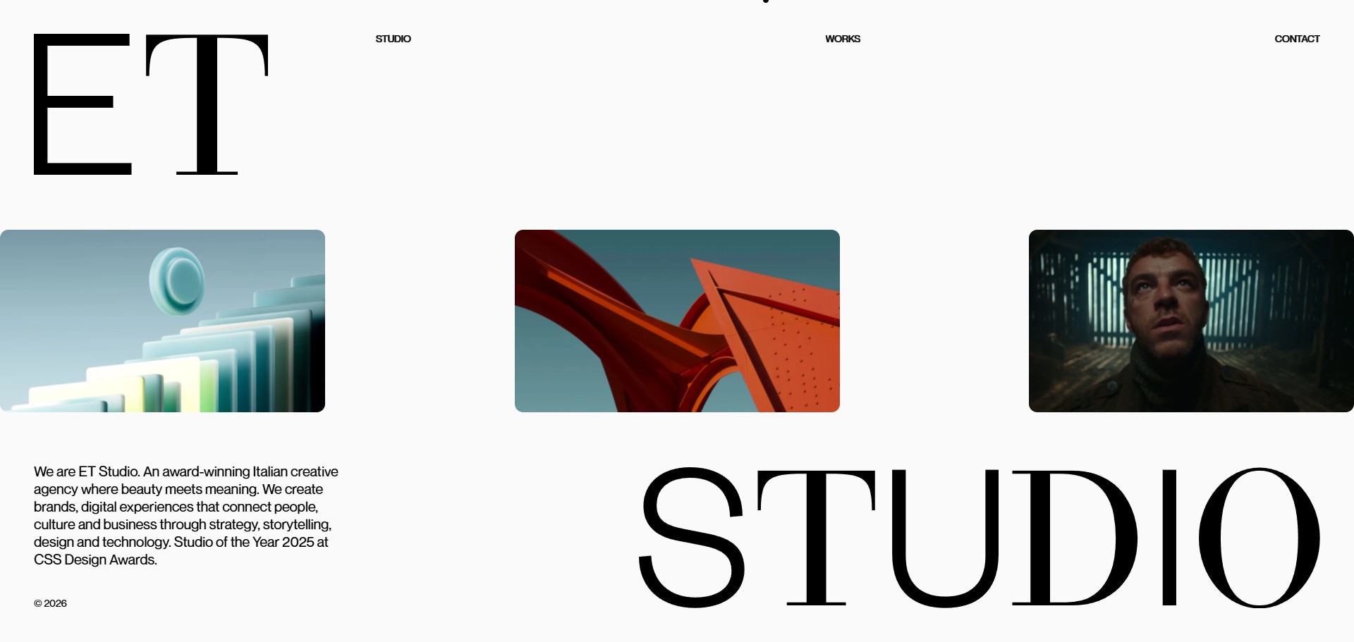 ET Studio homepage design — Advertising