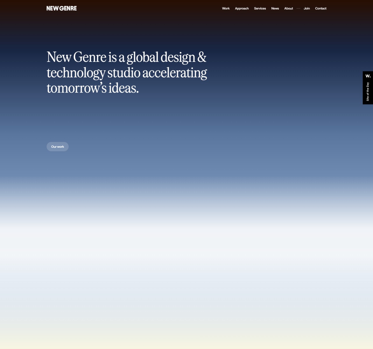 New Genre Studio homepage design — Service