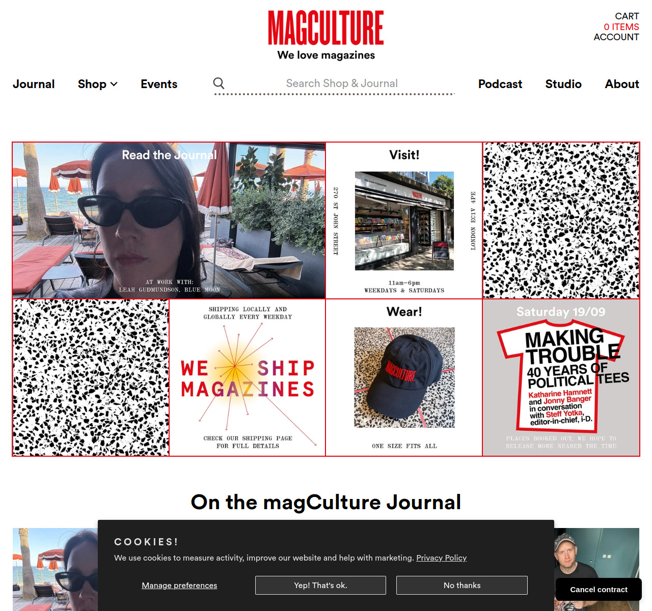 magCulture homepage design — Magazine